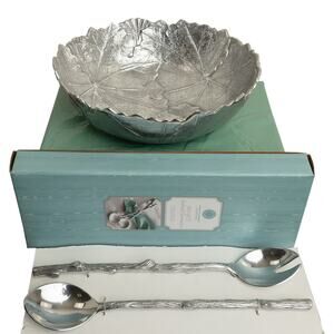 Martha Stewart Park Leaves Collection Aluminum Serving Bowl w/Matching Serveware